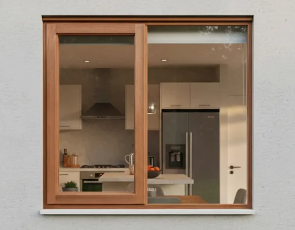 meranti window frame with side hung full pane glass 1056x1200