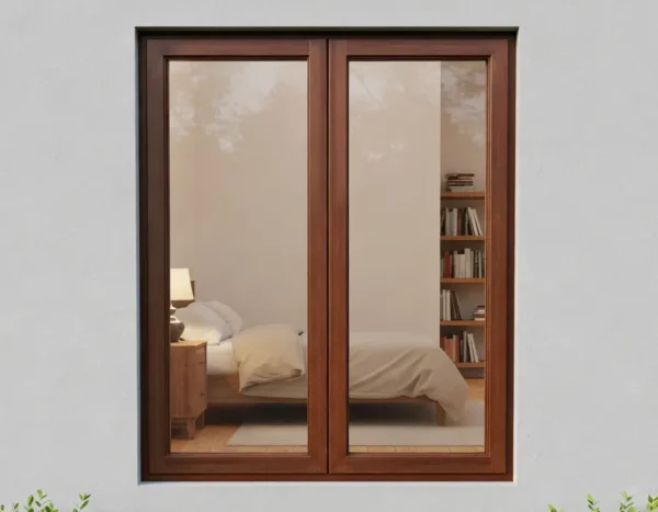 wooden window frame in meranti 1056x1500 - side hung - full pane glass