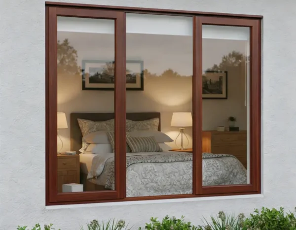 wood meranti frame 1562x1500 side hung one pane glass