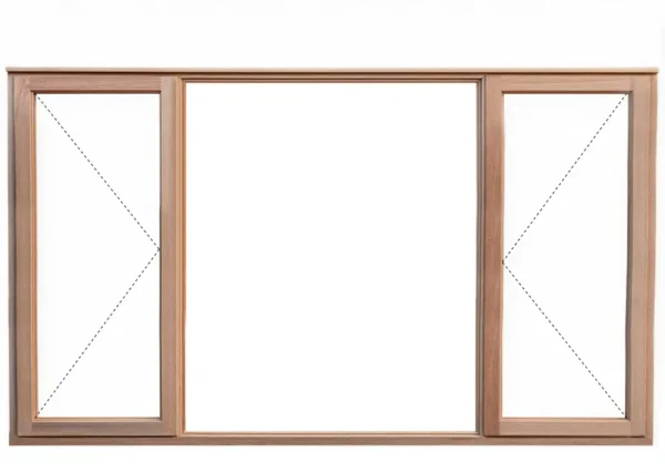 window frame in meranti - side hung full glass panel 2065x1500