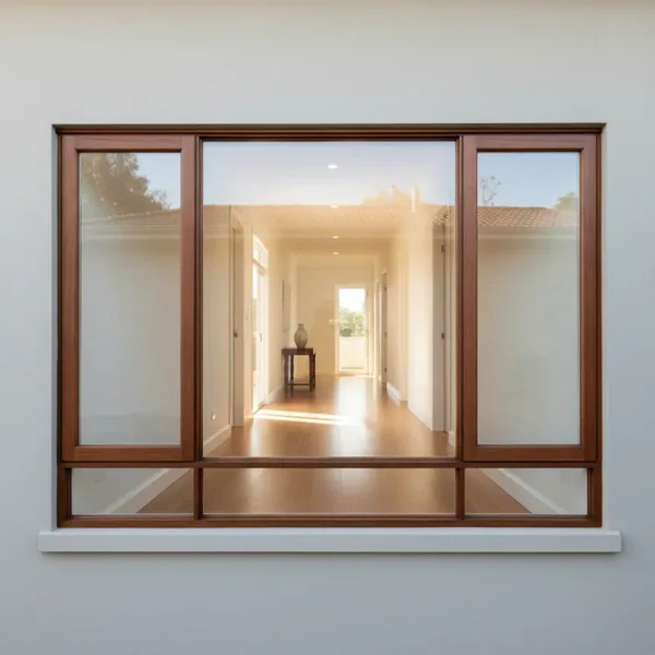wooden window frame 2068x1800 side hung panels