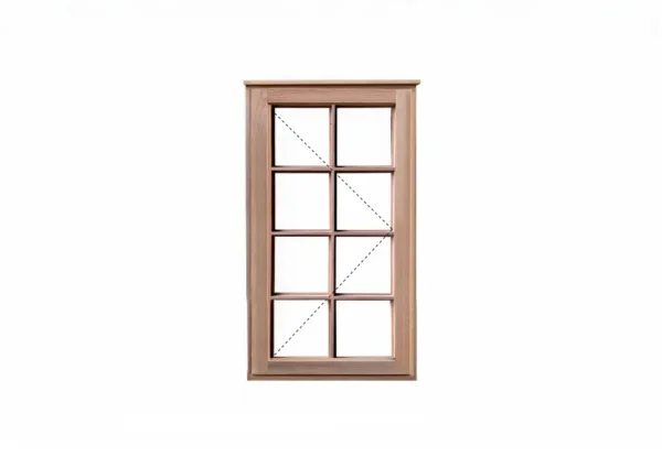 cottage pane wood window frame 550x1200