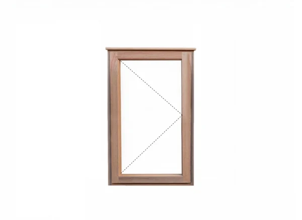 side hung meranti window 500x1200 full pane glass