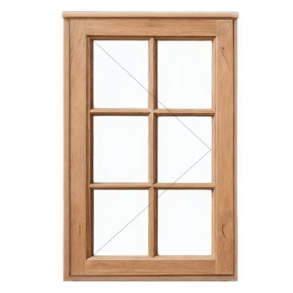 550x900 cottage pane meranti window frame - side hung panel