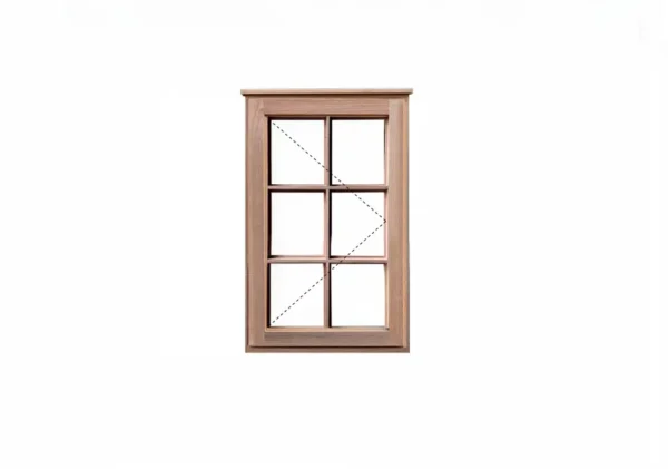 550x900 cottage pane meranti window frame - side hung panel