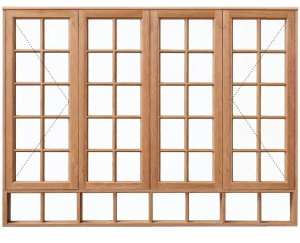 Side Hung Cottage Pane Wooden Window 2068 x 1800