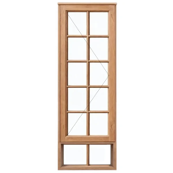Side Hung Cottage Pane Wooden Window 550 x 1800
