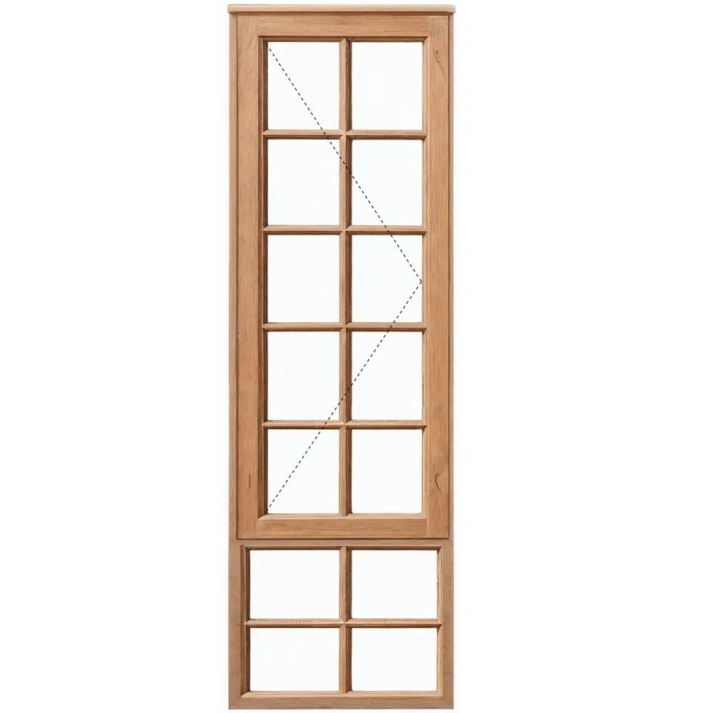 Side Hung Cottage Pane Wooden Window 550 x 2100