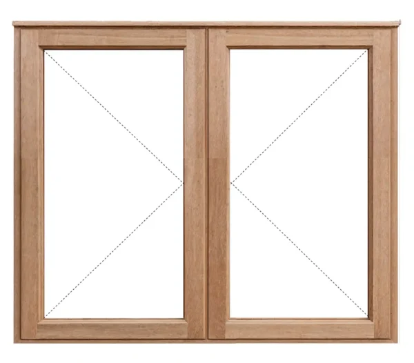 Side Hung Full Pane Wooden Window 1056 x 900