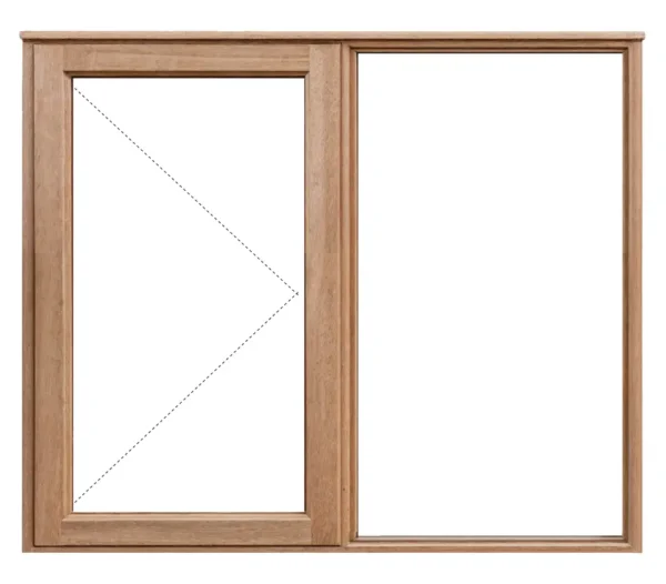 Side Hung Full Pane Wooden Window 1056 x 900