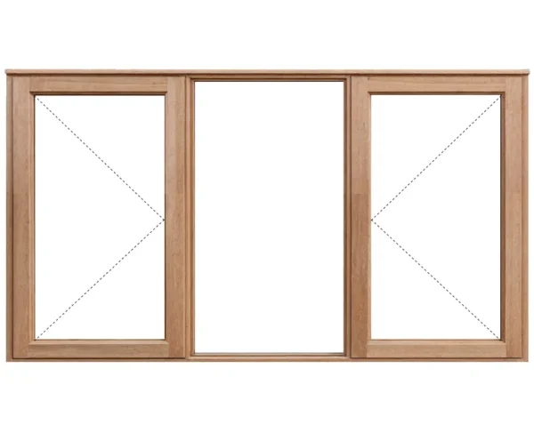 Side Hung Full Pane Wooden Window 1562 x 900
