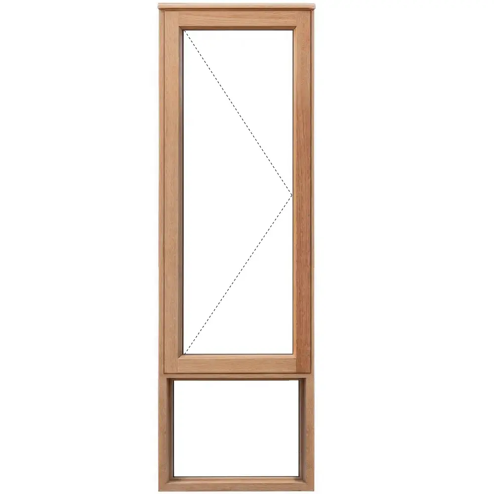 Side Hung Full Pane Wooden Window 550 x 2100