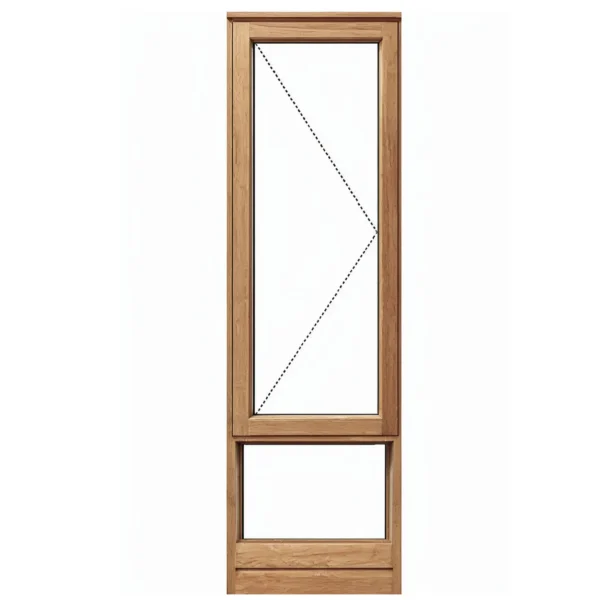 Side Hung Full Pane Wooden Window 550 x 2100