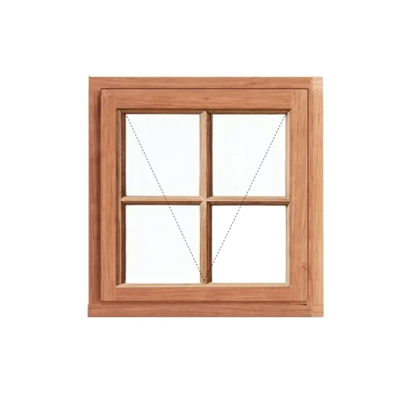 Top Hung Cottage Pane Wooden Window 600 x 600