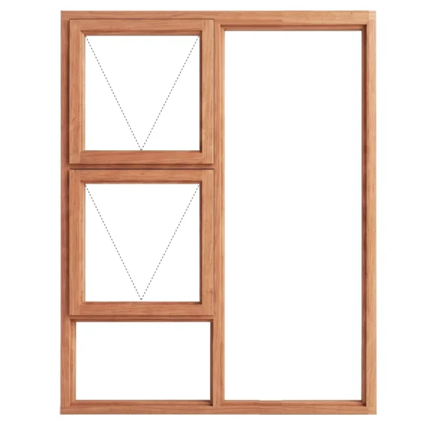 Top Hung Full Pane Wooden Window 1056 x 1500