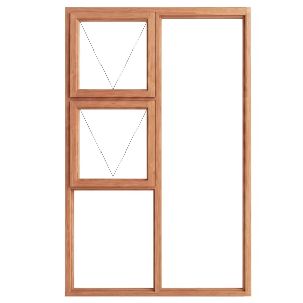 Top Hung Full Pane Wooden Window 1056 x 1800