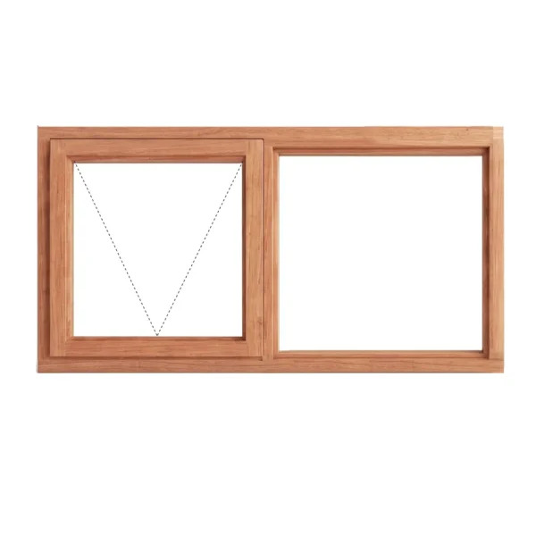 Top Hung Full Pane Wooden Window 1056 x 600
