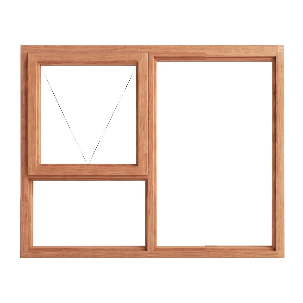 Top Hung Full Pane Wooden Window 1056 x 900