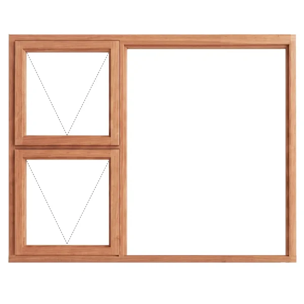 Top Hung Full Pane Wooden Window 1500 x 1155