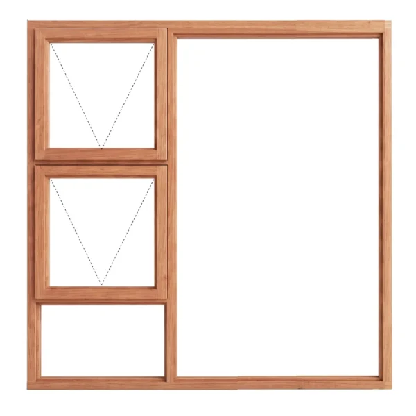 Top Hung Full Pane Wooden Window 1500 x 1500
