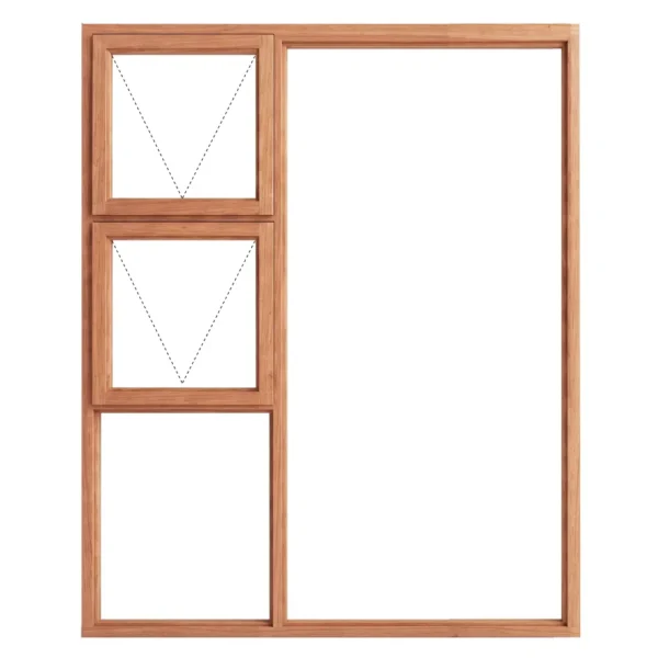 Top Hung Full Pane Wooden Window 1500 x 1800