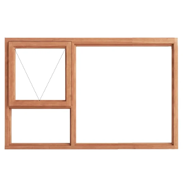 Top Hung Full Pane Wooden Window 1500 x 900