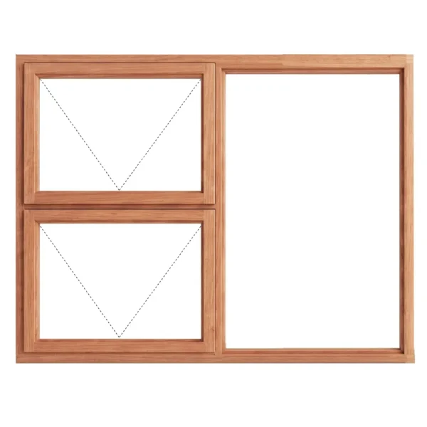 Top Hung Full Pane Wooden Window 1800 x 1155