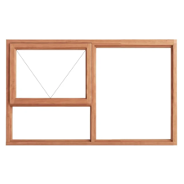 Top Hung Full Pane Wooden Window 1800 x 900