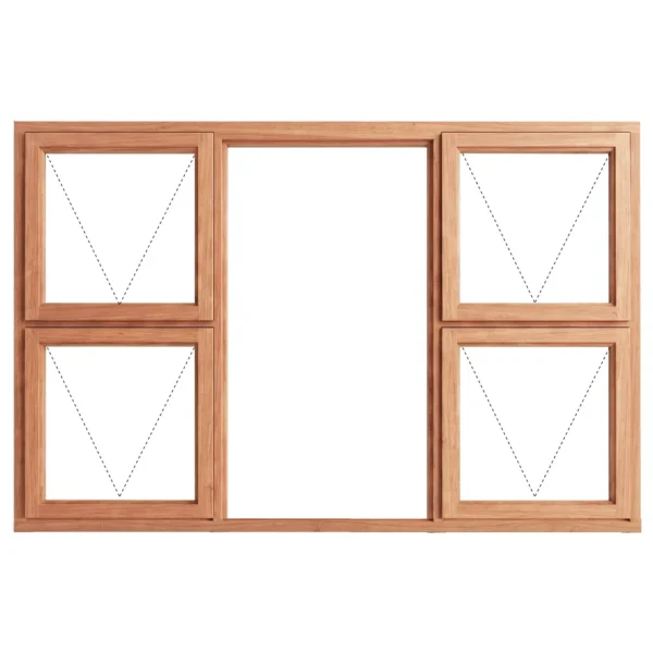 Top Hung Full Pane Wooden Window 2000 x 1155