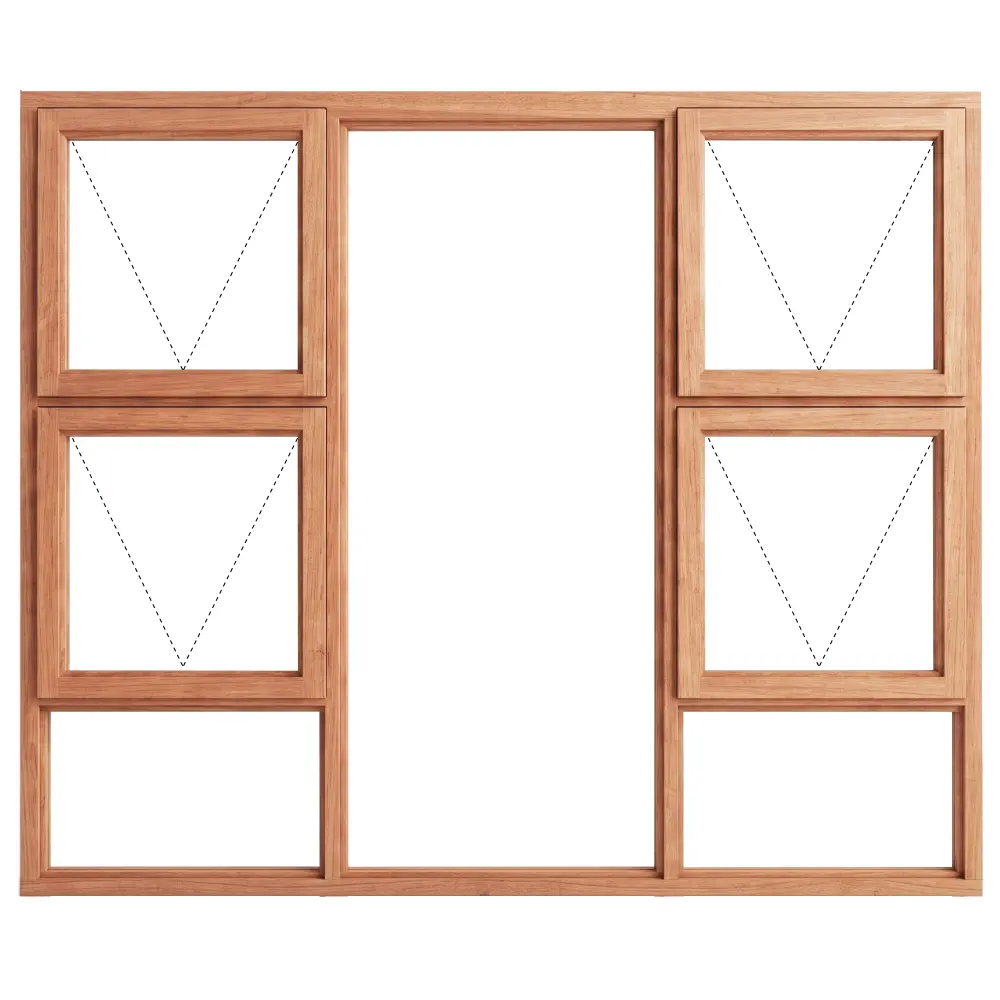 Top Hung Full Pane Wooden Window 2000 x 1500