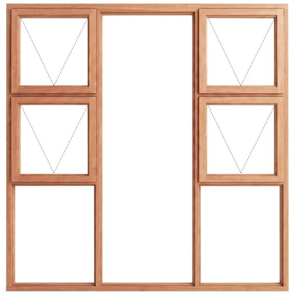 Top Hung Full Pane Wooden Window 2000 x 1800