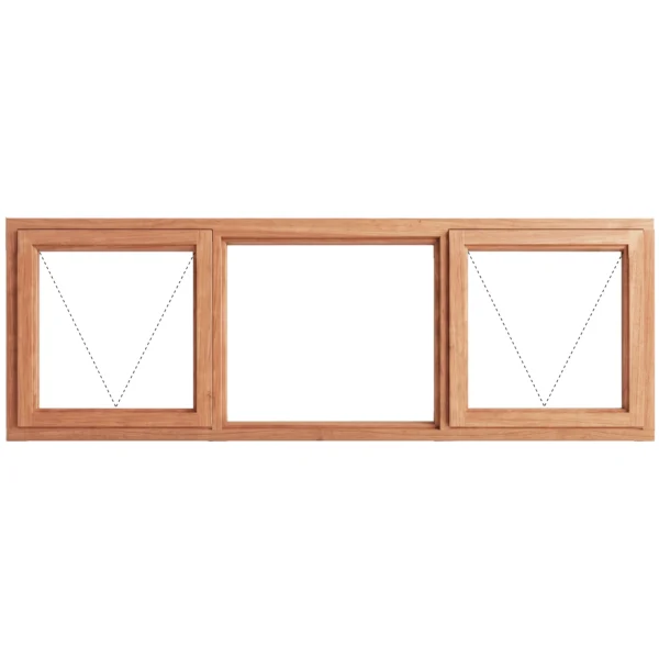Top Hung Full Pane Wooden Window 2000 x 600