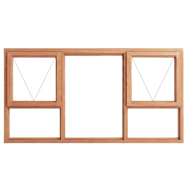 Top Hung Full Pane Wooden Window 2000 x 900