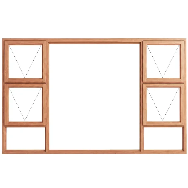 Top Hung Full Pane Wooden Window 2400 x 1500