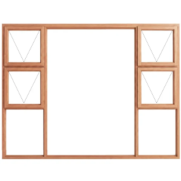 Top Hung Full Pane Wooden Window 2400 x 1800