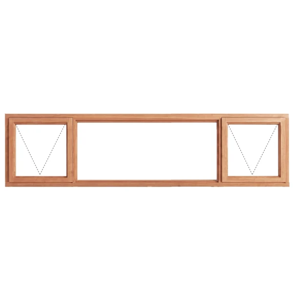 Top Hung Full Pane Wooden Window 2400 x 600