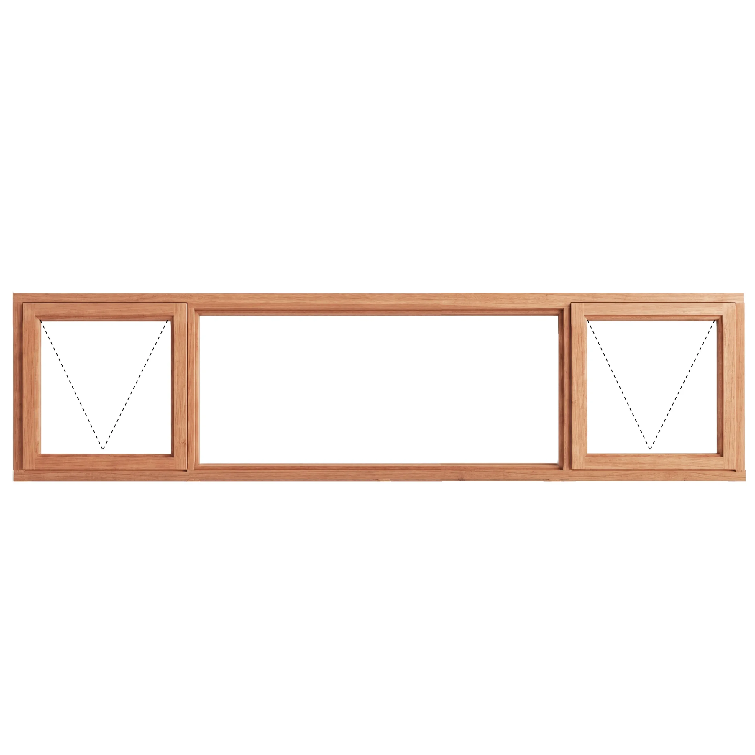 Top Hung Full Pane Wooden Window 2400 x 600
