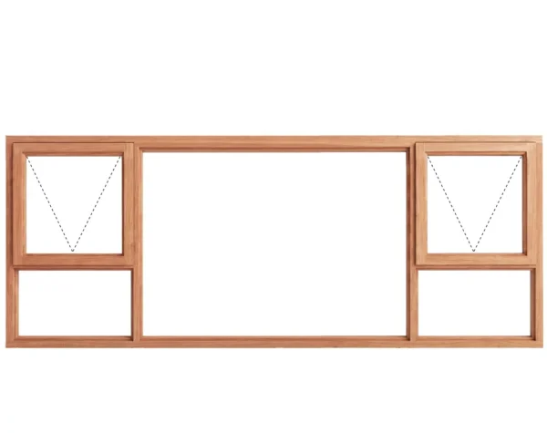Top Hung Full Pane Wooden Window 2400 x 900