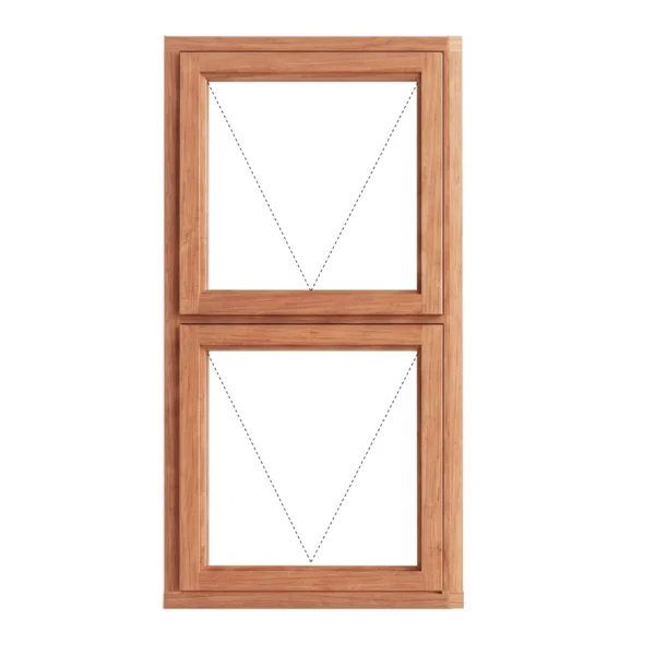 Top Hung Full Pane Wooden Window 550 x 1155