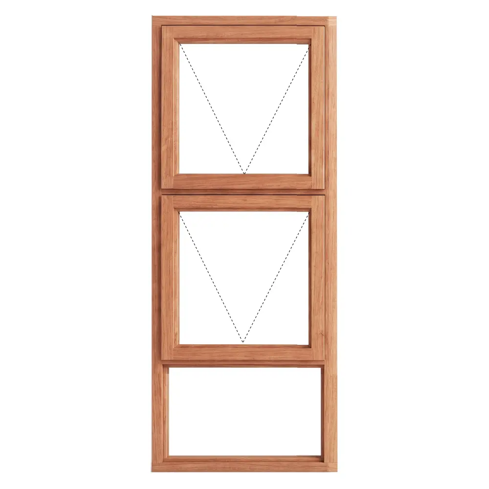 Top Hung Full Pane Wooden Window 550 x 1500