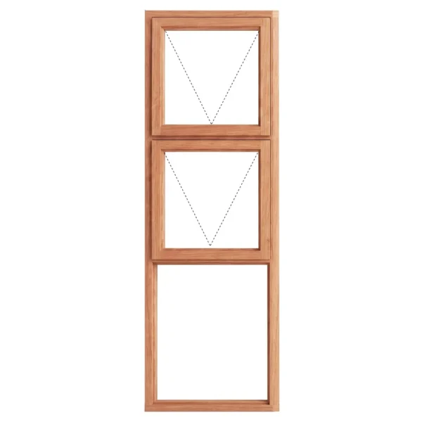 Top Hung Full Pane Wooden Window 550 x 1800
