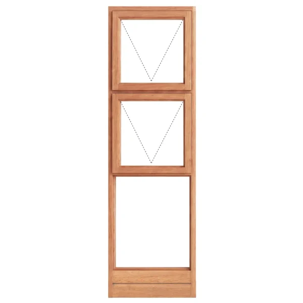 Top Hung Full Pane Wooden Window 550 x 2100