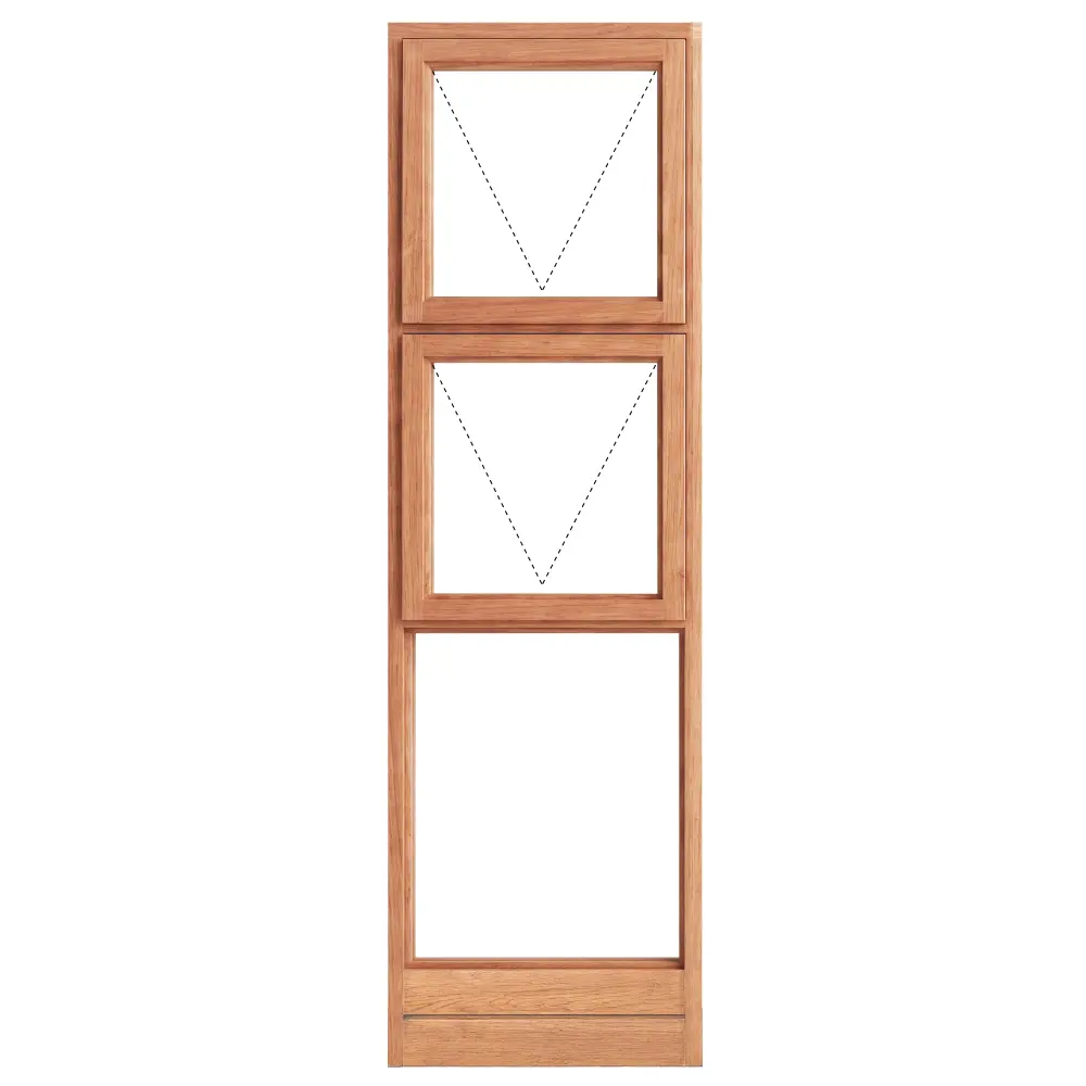 Top Hung Full Pane Wooden Window 550 x 2100