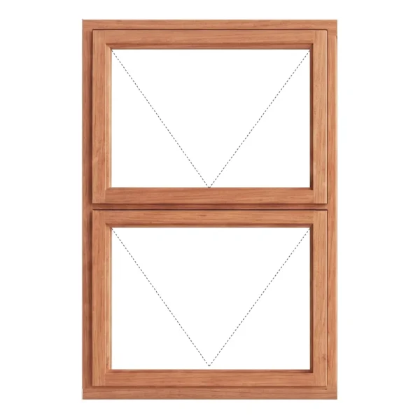 Top Hung Full Pane Wooden Window 900 x 1155