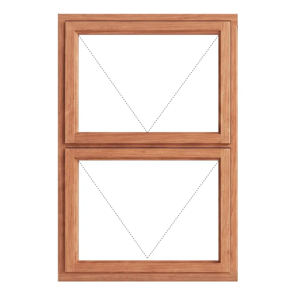 Top Hung Full Pane Wooden Window 900 x 1155