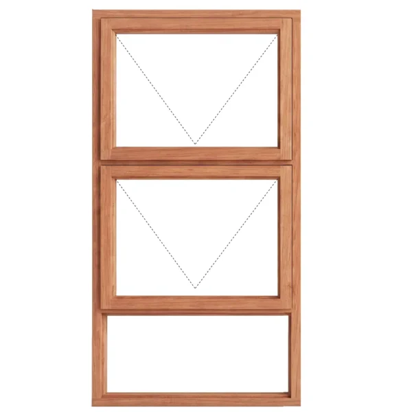 Top Hung Full Pane Wooden Window 900 x 1500