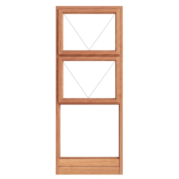 Top Hung Full Pane Wooden Window 900 x 2100