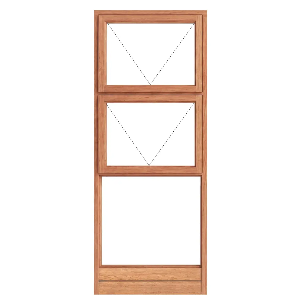 Top Hung Full Pane Wooden Window 900 x 2100