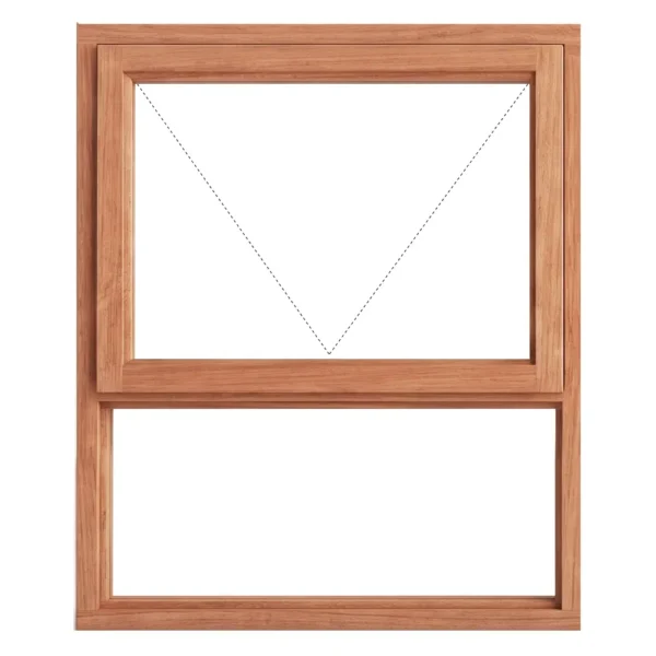 Top Hung Full Pane Wooden Window 900 x 900