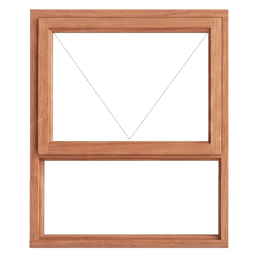 Top Hung Full Pane Wooden Window 900 x 900